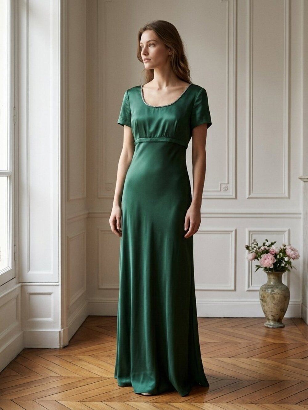 CDC Evening Elegant Emerald Green Embellished  Evening Gown 10